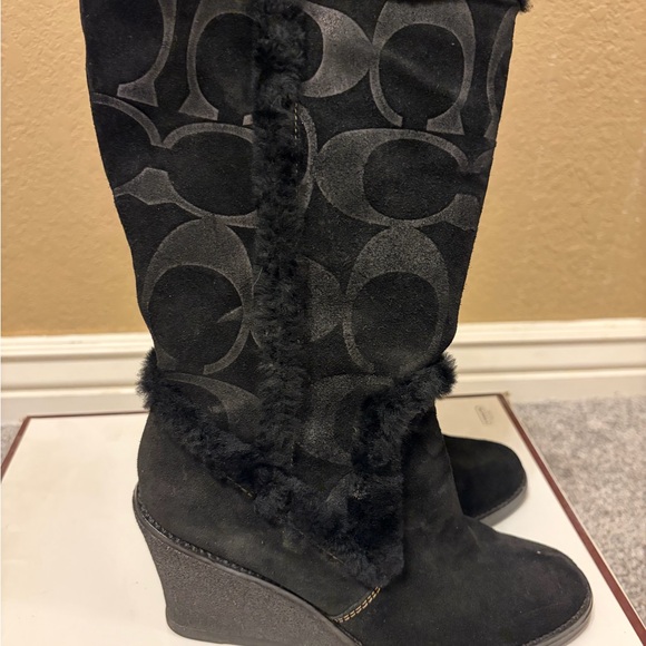 Coach Women's Black Over the Knee Boots - Picture 3 of 4
